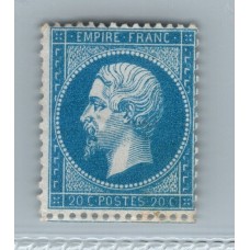 FRANCIA 1862 Yv 22 ESTAMPILLA CLASICA NUEVA CON GOMA 100 € AQUI CON MUY BAJA BASE